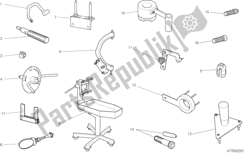 Tutte le parti per il 001 - Strumenti Di Servizio Per Officina del Ducati Diavel Carbon FL USA 1200 2015